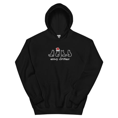 Meowy Christmas Embroidered Hoodie