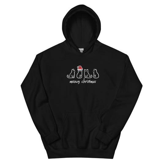 Meowy Christmas Embroidered Hoodie