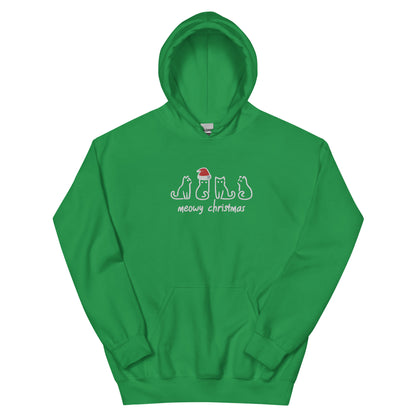 Meowy Christmas Embroidered Hoodie