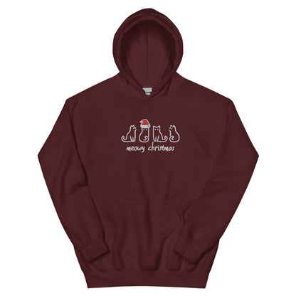 Meowy Christmas Embroidered Hoodie