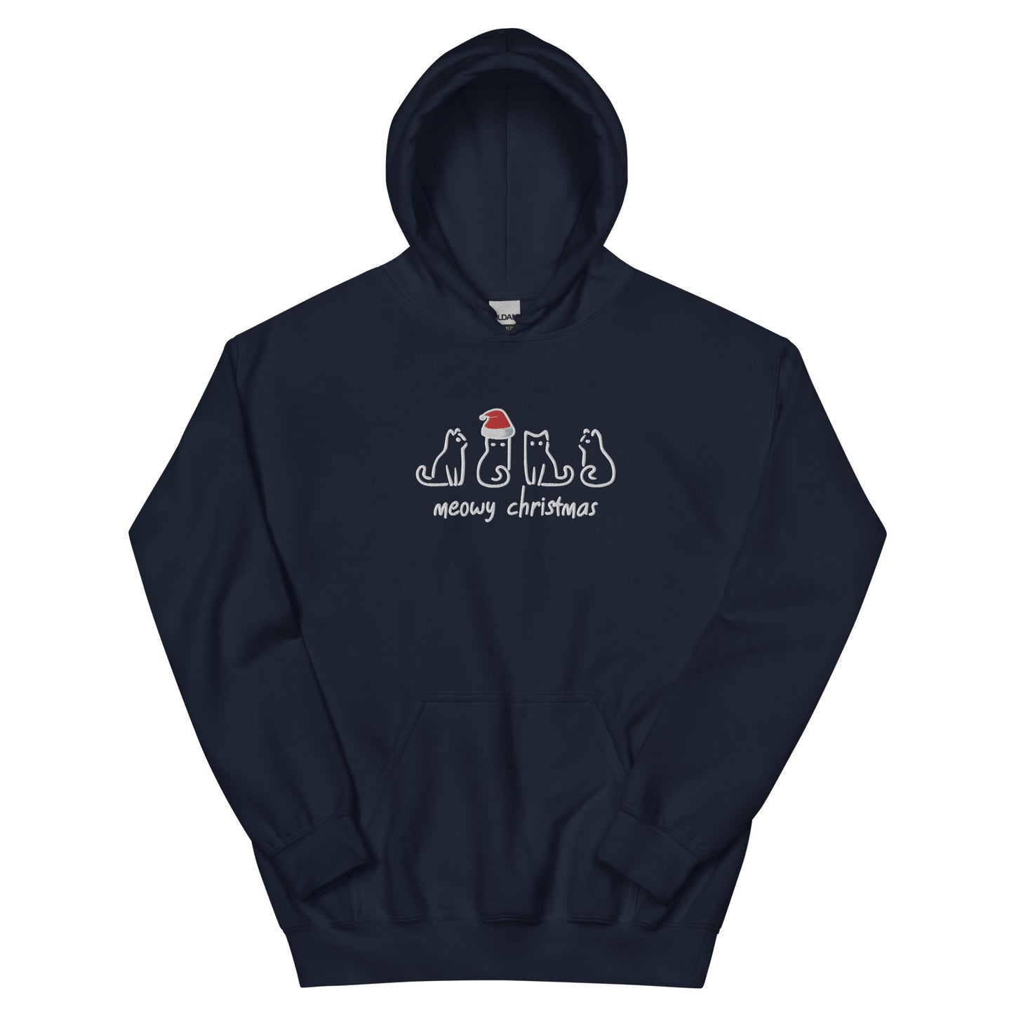 Meowy Christmas Embroidered Hoodie