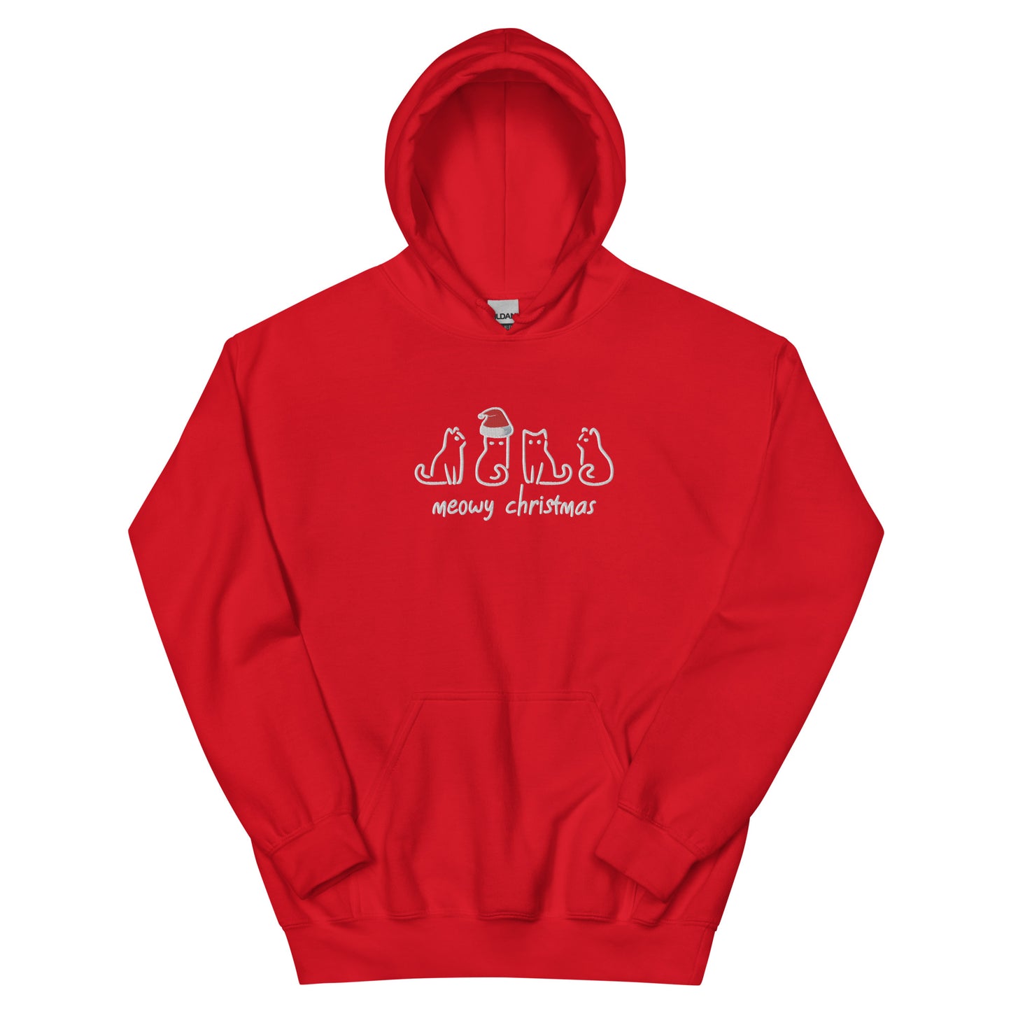 Meowy Christmas Embroidered Hoodie
